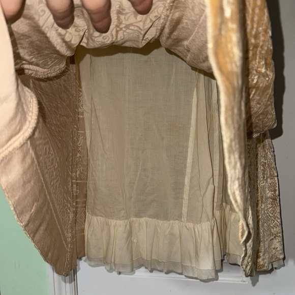Margaret O’Leary Y2K Champagne/Gold Silk Blend Burnout Vintage Midi Skirt Size L - Picture 6 of 13